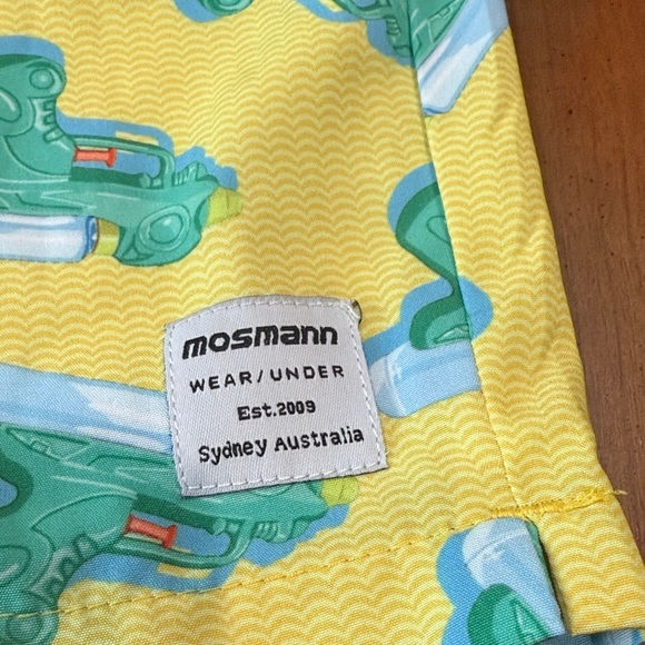 Boss Yellow Swim Trunks with Green and Red Accents - Picture 2 of 5